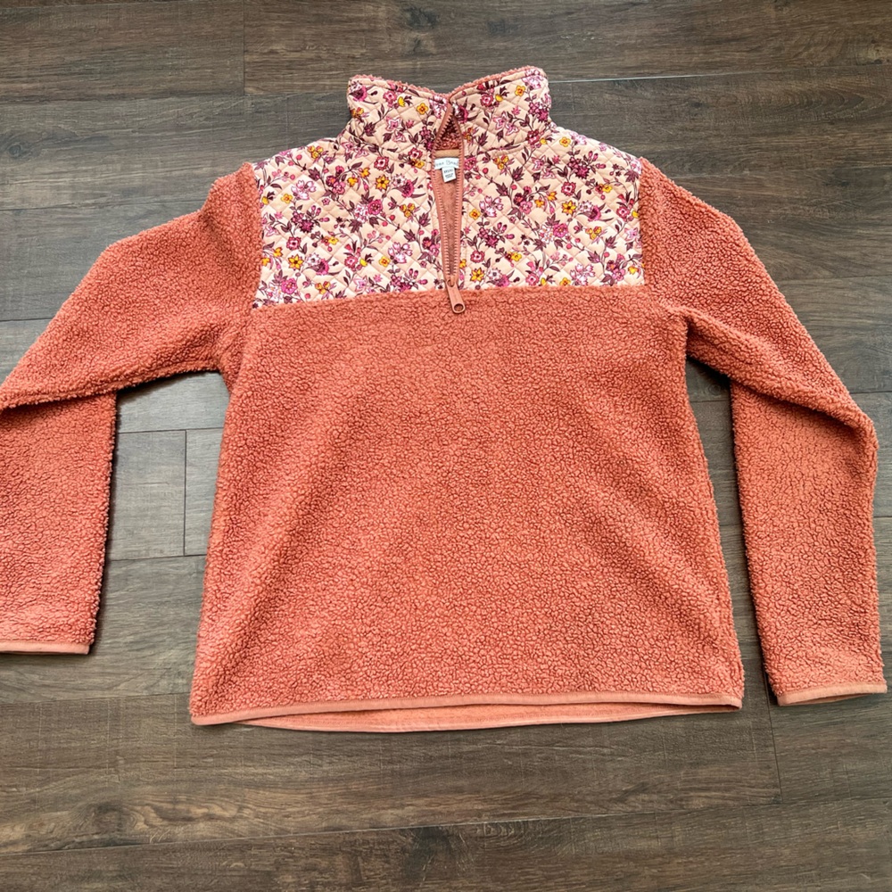 Vera Bradley Coral Floral Teddy Fleece 1/4 Zip